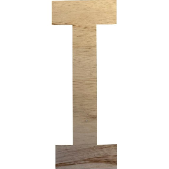 Blank 8'' Tall Wooden Alphabet Letter I, Paintable Girl Craft Wood Letter