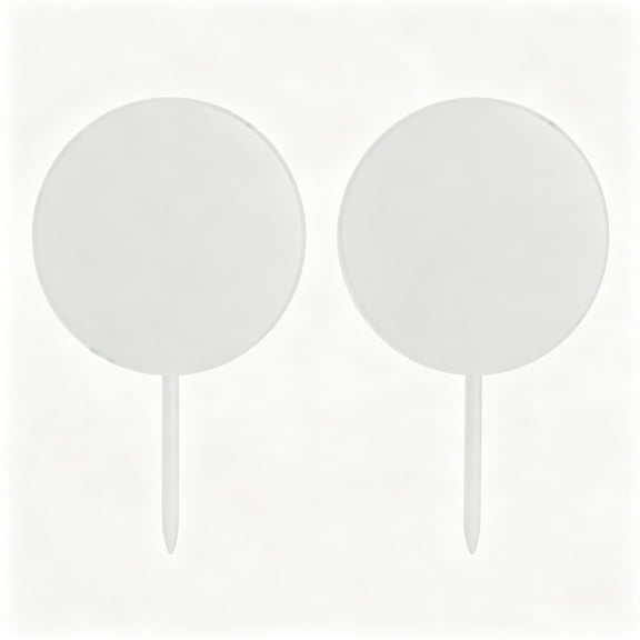 Blank Acrylic Cake Toppers 2 Pcs Round Clear DIY Party Cupcake for Decor 3.94 Inch