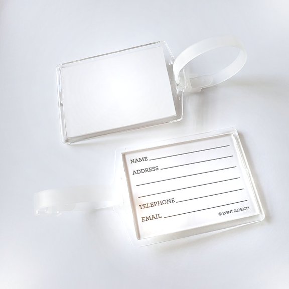 Blank Acrylic Luggage Tag - 3.75in. x 2.75in. - Quantity of 2 (2151)