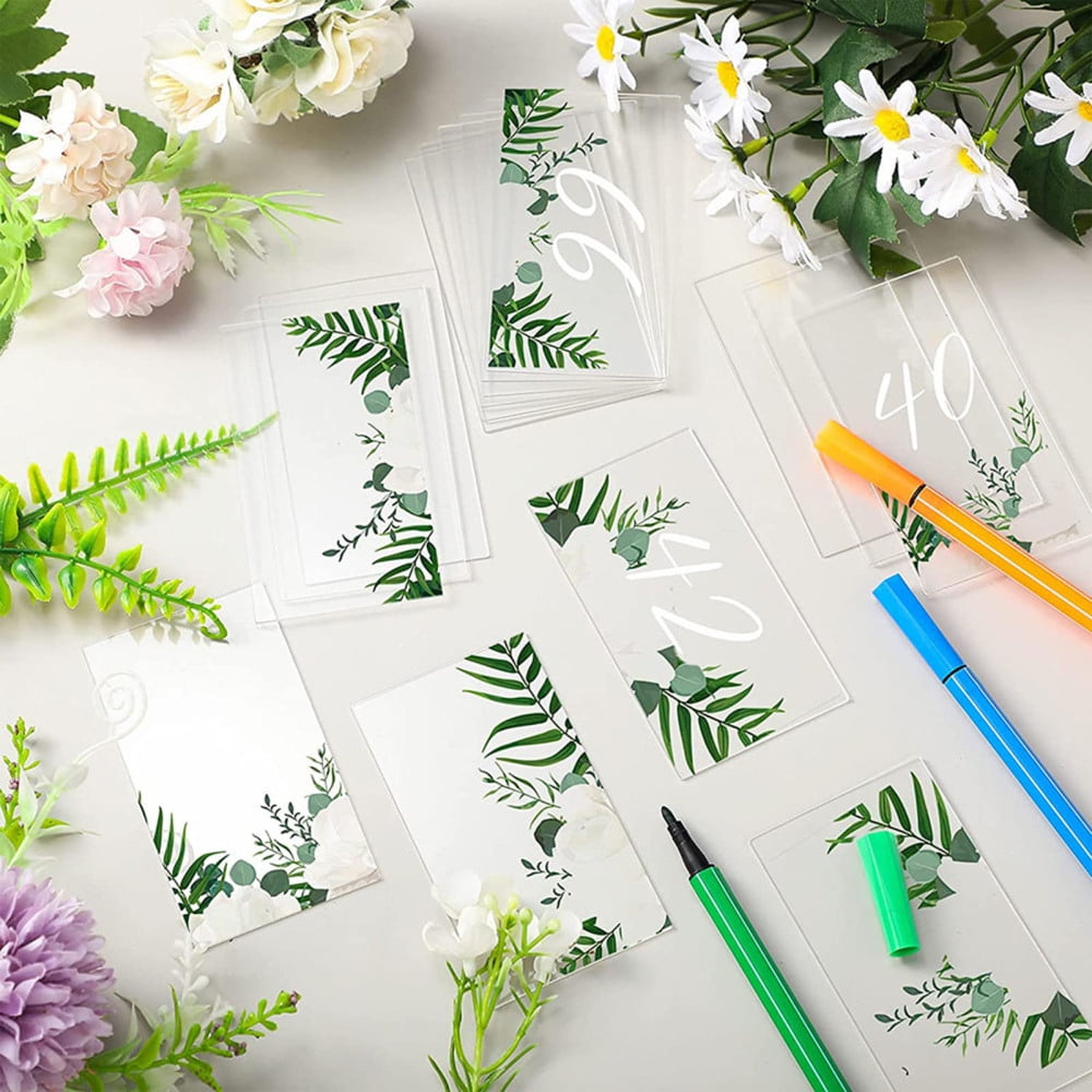 Blank Acrylic Rectangle Place Cards Waterproof Writable Durable Name