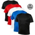thumbnail image 1 of Blank Activewear, 5 Pack Men's Crew Neck Performance T-Shirt, XS to 4XL, 1 of 6