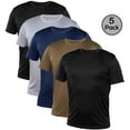 thumbnail image 1 of Blank Activewear, 5 Pack Men's Crew Neck Performance T-Shirt, XS to 4XL, 1 of 6