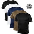 thumbnail image 1 of Blank Activewear, 5 Pack Men's Crew Neck Performance T-Shirt, XS to 4XL, 1 of 6