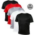 thumbnail image 1 of Blank Activewear, 5 Pack Men's Crew Neck Performance T-Shirt, XS to 4XL, 1 of 6