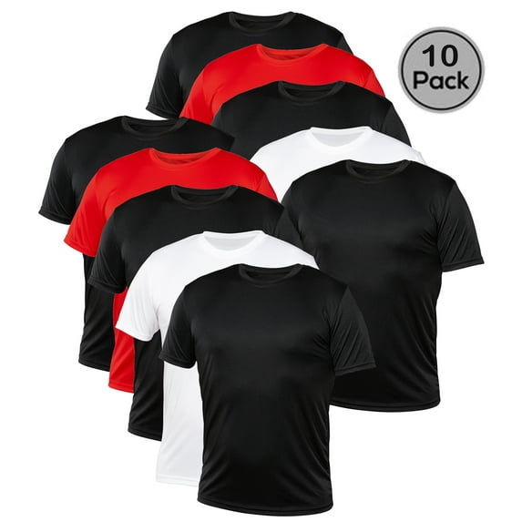 Blank Activewear Pack of 10 Men's T-Shirt, Quick Dry Performance fabric