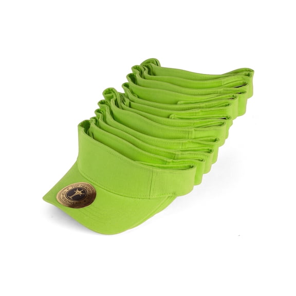 Blank Adult Adjustable 12 Pack Lot Dozen Bulk Visor, Light Green