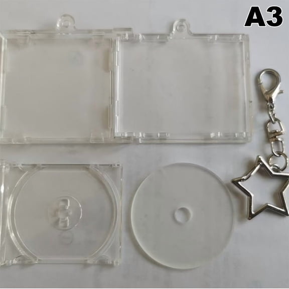 Blank Album Mini CD Case Keychain CD Player Keyring Peripheral Commemorative Album Key Holder For DIY Backpack Pendant