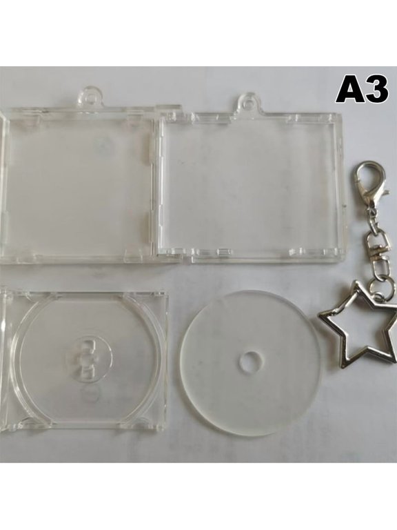 Blank Album Mini CD Case Keychain CD Player Keyring Peripheral Commemorative Album Key Holder For DIY Backpack Pendant