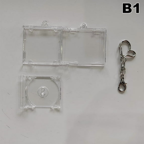 Blank Album Mini CD Case Keychain CD Player Keyring Peripheral Commemorative Album Key Holder For DIY Backpack Pendant