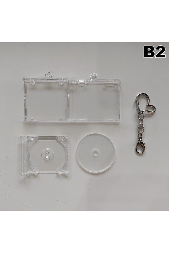 Blank Album Mini CD Case Keychain CD Player Keyring Peripheral Commemorative Album Key Holder For DIY Backpack Pendant