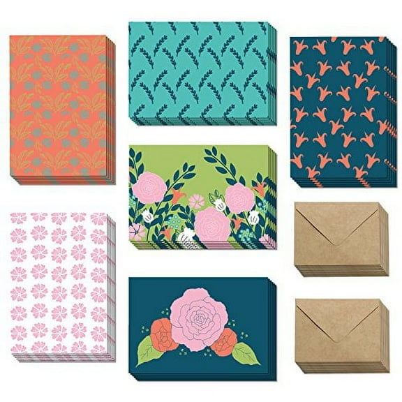 Blank All Occasion Cards - Flower Greeting Cards with Envelopes for Any & Every Occassion