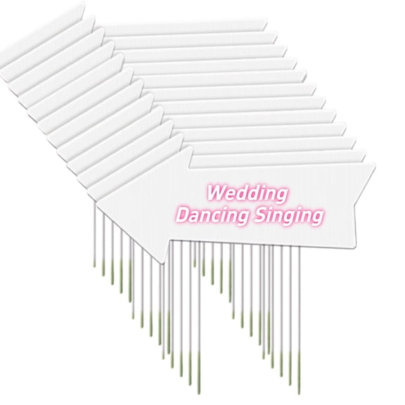 Blank Arrow Signs With Stakes 15.7 x 6 Inches, Wedding Directional Yard-Signs, This Way Arrow Birthday Party Signs, White,6 Pack