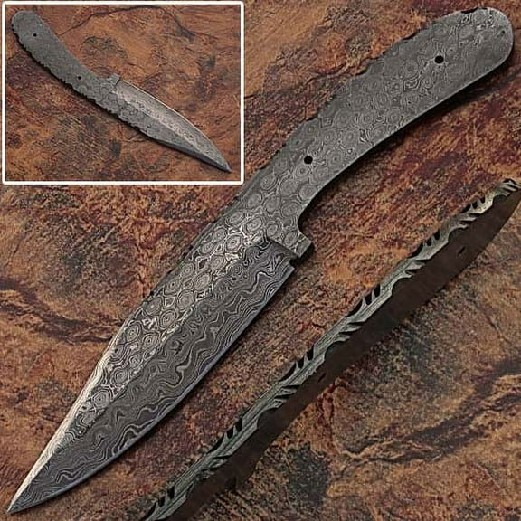 Blank Blade Damascus Eye Bird Pattren Full Tang Skiner Knife 5