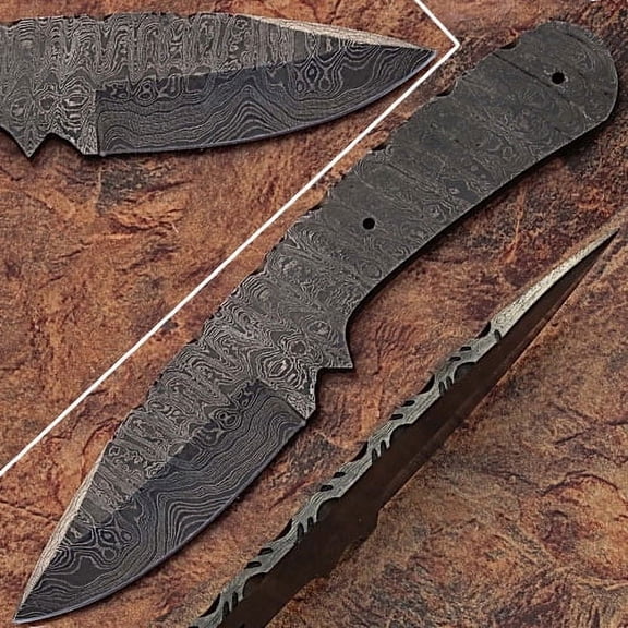 Blank Blade Damascus Eye Bird Pattren Full Tang Skiner Knife