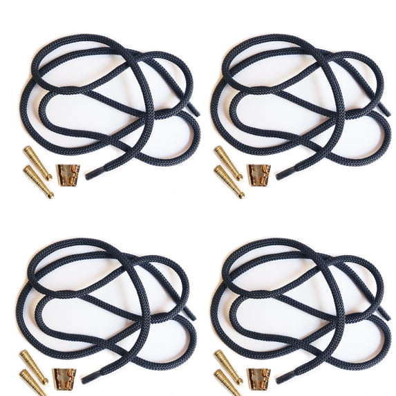 Blank Bolo Tie Kit Standard Slide Ridge Tip Goldtone Parts Navy Blue Cord Pk/4