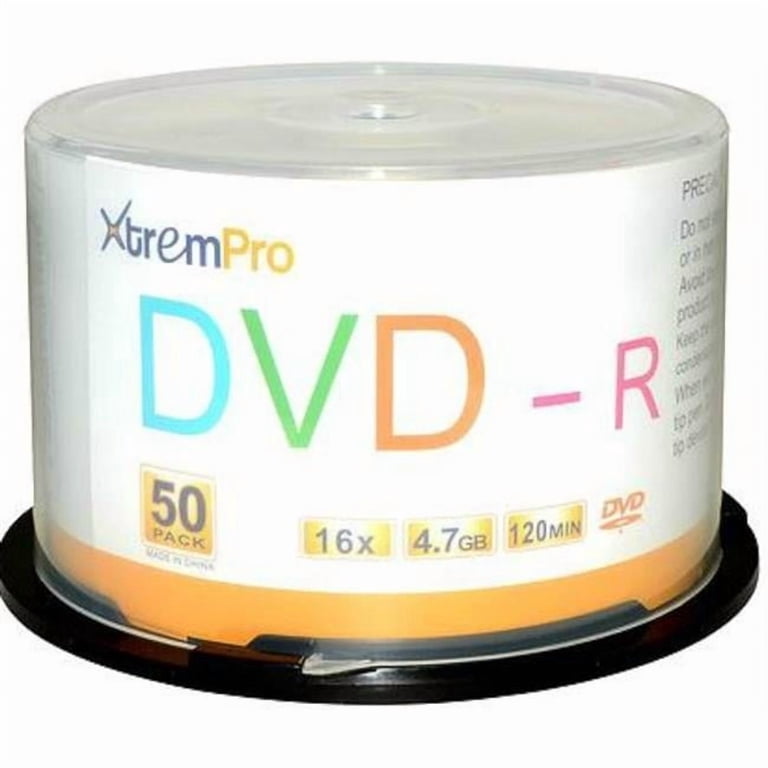 Blank CD DVD-R 16x 4.7GB 120 Minute DVD 50 Pack Storage Media in