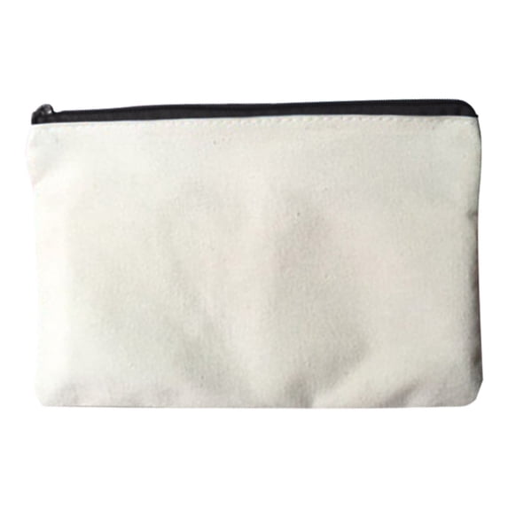 Blank Canvas Bag Zipper Pouch Makeup Bags, Black