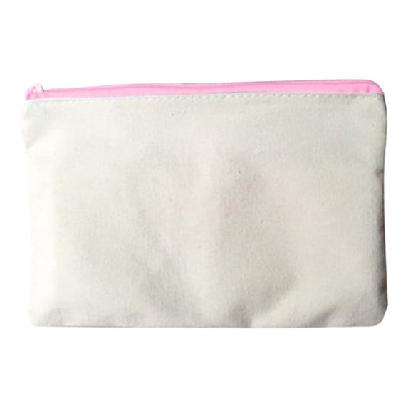 Blank Canvas Bag Zipper Pouch Makeup Bags, Pink