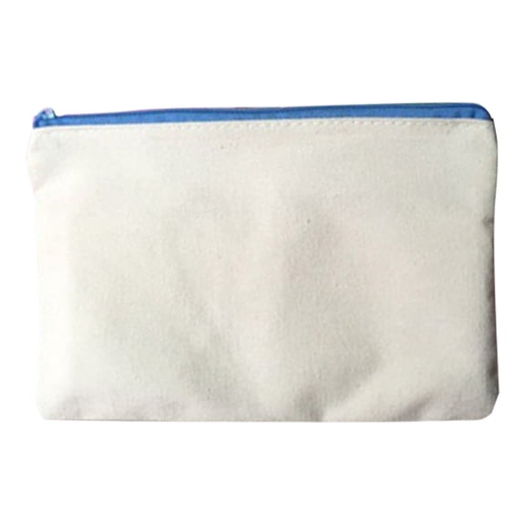 Blank Canvas Pencil Pouch, Plain DIY Stationery Storage Bag, Durable Zippered Canvas Pen Case for Students Daily Use and Handmade Customization