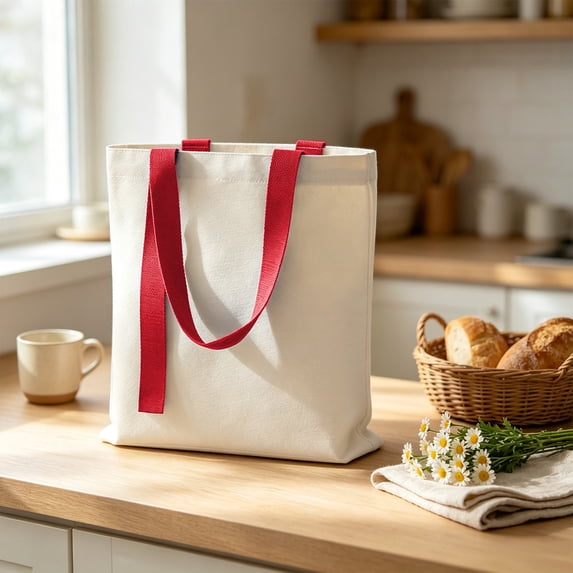Blank Canvas Tote Bag for Heat Transfer and DIY Crafts - Reusable Heavy Duty Shoulder Bag for Grocery, School, and Daily Errands