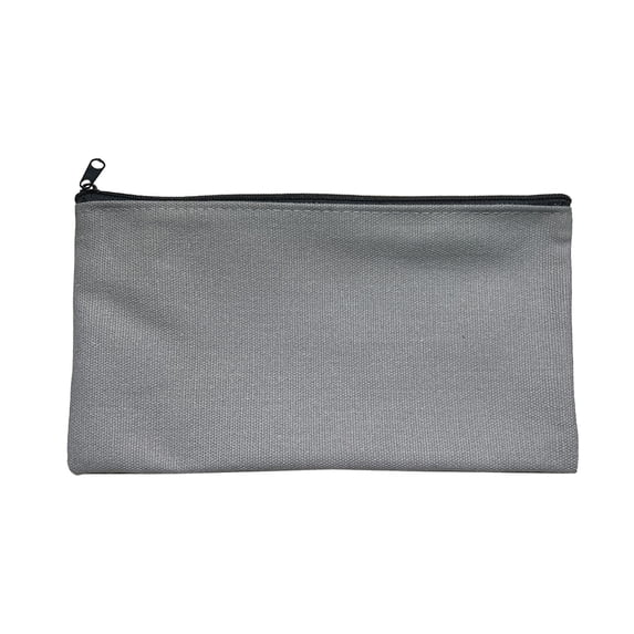 Blank Canvas Zipper Bag, Customizable Fabric Pouch for Crafts, Supplies Storage Case for Pens, Makeup, Documents and Small Items, Compact Organizer for Travel Home and Office, 1 Pack