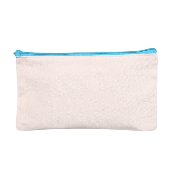 Blank Canvas Zipper Pouch with Colored Zippers, Multipurpose DIY Craft Bag, Portable Canvas Pouch, Ideal as cosmetic bag, travel organizer and daily storage pouch for small essentials