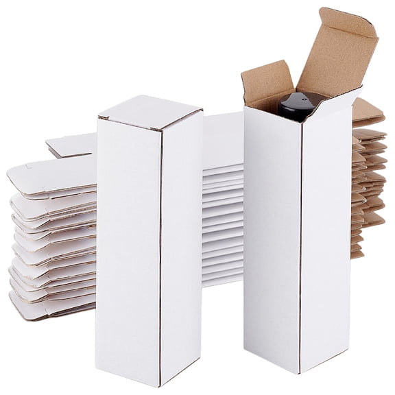 Blank Cardboard Paper Packing Boxes Rectangle White Finished Product: 5.3x5.05x18cm