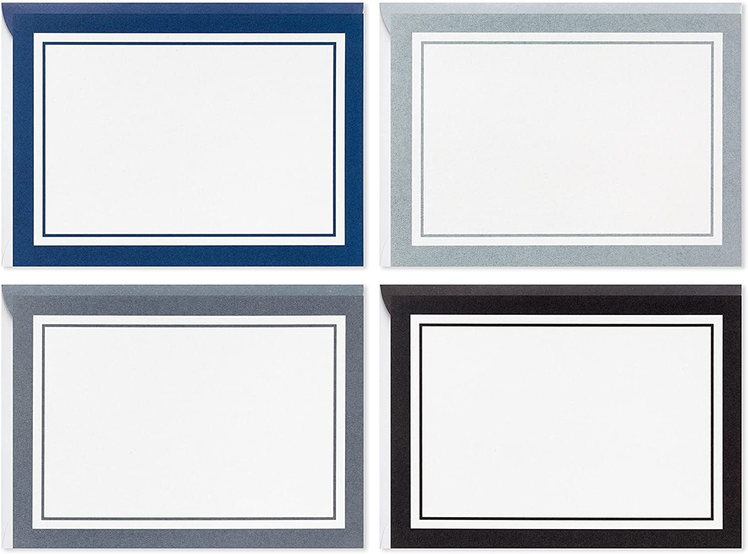 Blank Cards Assortment with Organizer, Black & White Stripes (40 Note Envelopes) for Graduation, Just Because, All Occasion