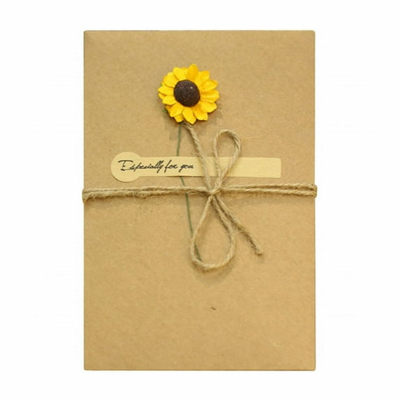 Blank Cards with Dried Flowers - 6.9x4.3 Inch Thank You Notes and Envelopes Set, Greeting Cards for Wedding, Mother's Day, Birthday, Invitation, Wish Card, Stationery