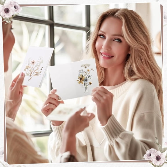 Blank Cards and Envelopes, 40 Pack Blank Note Cards 4x6 in Elegant Floral Greeting Card with Sealing Stickers, Note Card Stationary Set for Birthday, Wedding, Easter All Occasions (10 Designs)