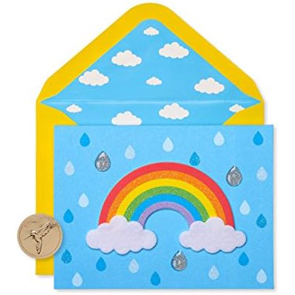 Blank Cards with Envelopes, Rainbow with Glitter (8-Count)