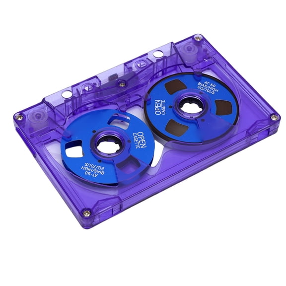 Blank Cassette Tape 50 Minutes Recording Time - Double Sided Metal Reel to Reel Design for Sound Recorder