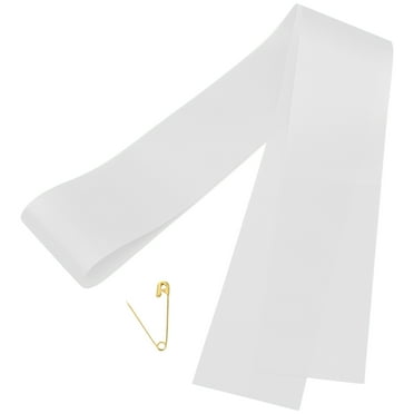 WHAMVOX DIY Blank Sash for Decoration White Cloth Perfect for Wedding Grad Party Prom 3.5 Inches Wide