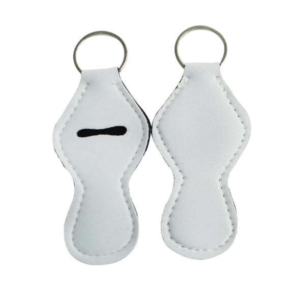 Blank Chapstick Sleeve Key Holder, White Sublimation Ready Chapstick Holders, Sublimation Key Ring, Neoprene Sublimation Lip Balm Holder