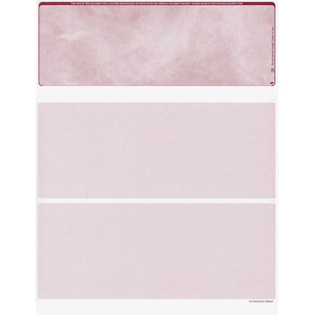Blank Checks Stock - Color Marble Burgundy - Checks on Top - QTY 500