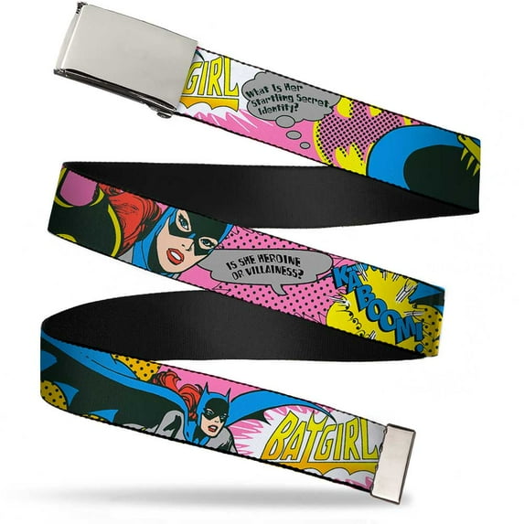 Blank Chrome 1.0" Buckle Batgirl Is She Hero Or Villain? W Batgirl In Web Belt 1.0" Wide
