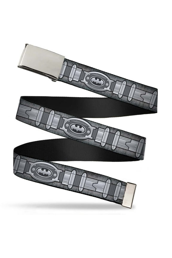 Blank Chrome 1.25" Buckle Batman Utility Belt Grays Webbing Web Belt 1.25" Wide