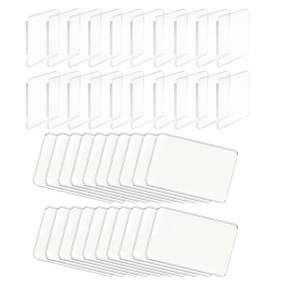 Blank Clear Acrylic Blocks, 40 Piece Unfinished Transparent Rectangular Blanks for Diy Crafts, Stamping, Jewelry Making, Classroom Use