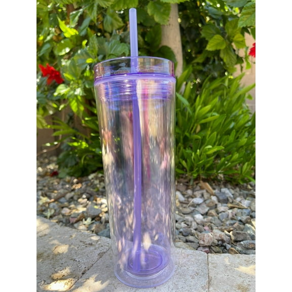 Blank Clear Skinny 19oz Large acrylic Tumbler kit W/Straw lid BPA Free