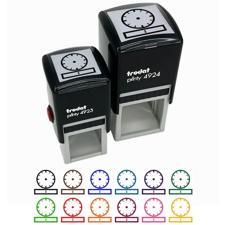 Blank Clock Telling Time Analog Digital Math Teacher School Self-Inking Rubber Stamp Ink Stamper - Black Ink - Small 1 Inch
