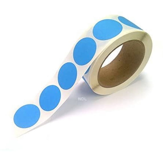 Blank Color Coding Stickers, Writable Surface  500 Permanent Labels per Roll Blue Fluorescent, 1.5" Circle