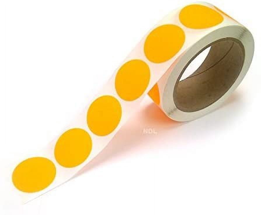 Blank Color Coding Stickers, Writable Surface  500 Permanent Labels per Roll Orange Fluorescent, 1.5" Circle