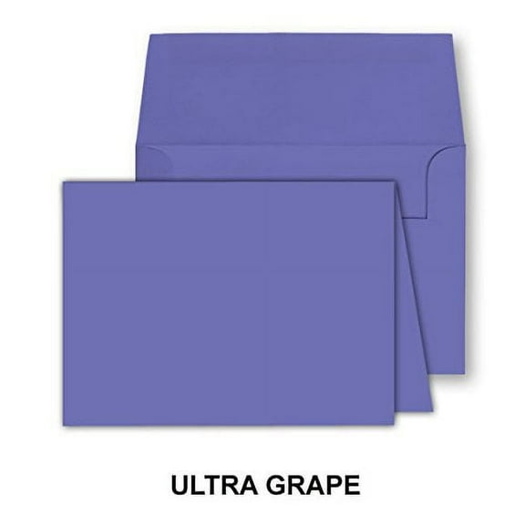 Blank Color Greeting Fold Over Cards Uncoated, 4 1/2 X 6 Inches Cards - 40 FoldoverGreeting Cards Cards and Envelopes (Ultra Grape)