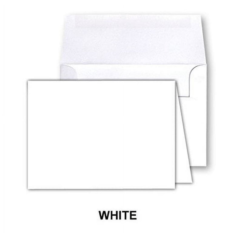 White Blank Greeting Fold Over Cards Uncoated, 4 1/2 x 6 Inches Cards - 40 Foldover Greeting Cards Cards and Envelopes