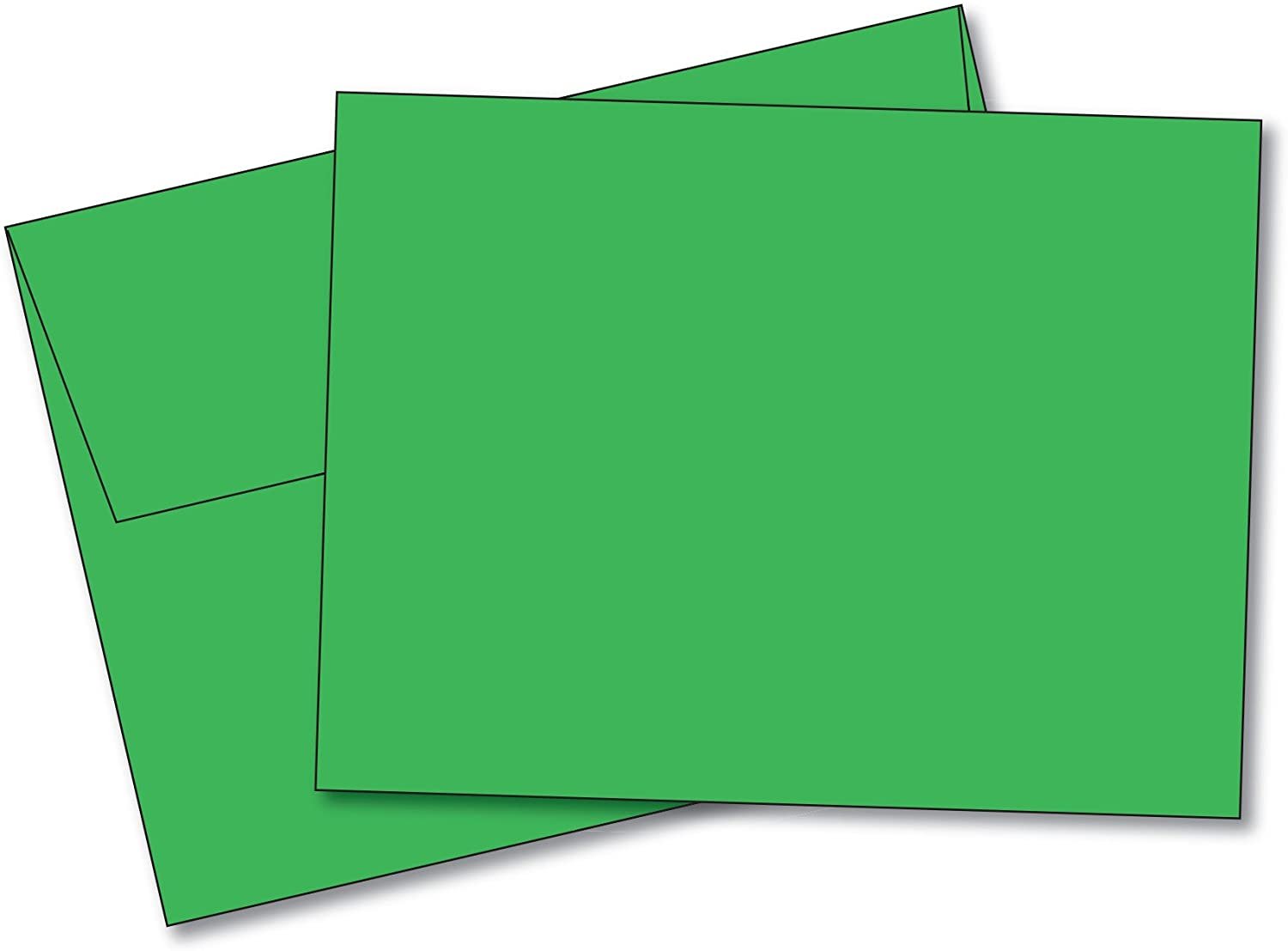 Blank Color Note Cards Uncoated, 4 1/2 X 6 Inches Cards - 40 Cards and Envelopes - (These Are NOT Fold Over Cards) (Green) - image 1 of 1