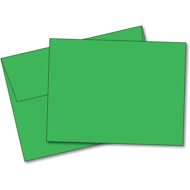 Blank Color Note Cards Uncoated, 4 1/2 X 6 Inches Cards - 40 Cards and Envelopes - (These Are NOT Fold Over Cards) (Green)