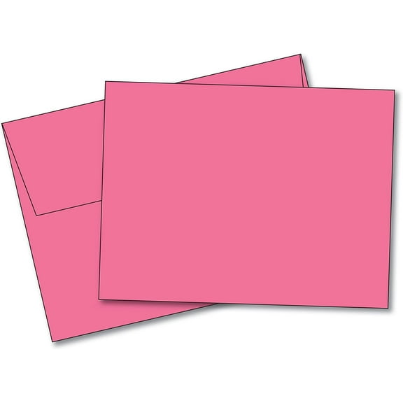 Blank Color Note Cards Uncoated, 4 1/2 X 6 Inches Cards - 40 Cards and Envelopes - (These Are NOT Fold Over Cards) (Pink)