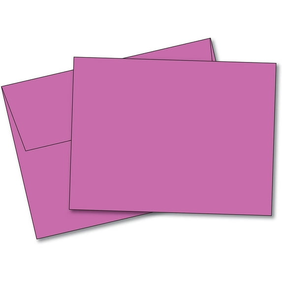 Blank Color Note Cards Uncoated, 5 x 7 Inches Cards - 40 Cards and Envelopes - (These Are NOT Fold Over Cards) (Purple)