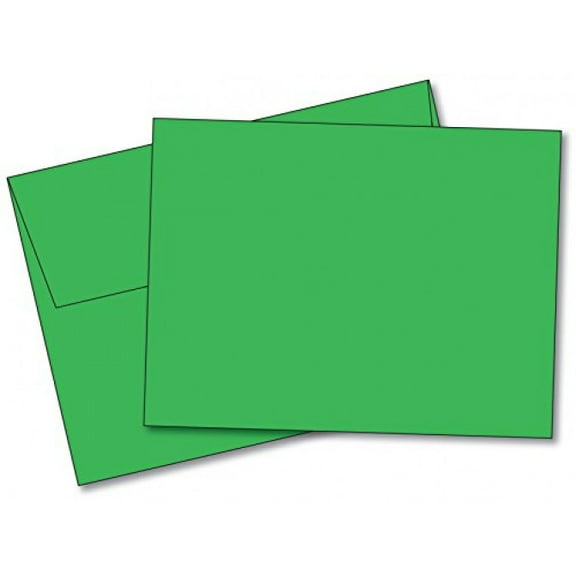 Blank Color Note Cards Uncoated - Green - 4 1/2 x 6 Inches - 40 Cards and 40 Envelopes (These Are NOT Fold Over Cards)