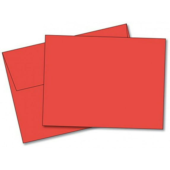 Blank Color Note Cards Uncoated - Red - 4 1/2 x 6 Inches - 40 Cards and 40 Envelopes (These Are NOT Fold Over Cards)